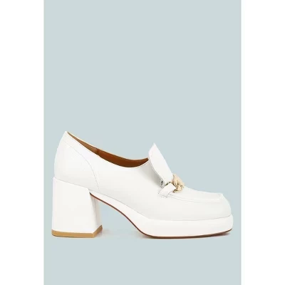 Женские лоферы Rag & Co. Morgan на платформе, белые