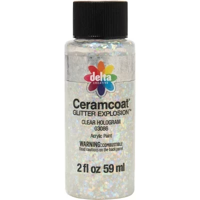Акриловая краска Ceramcoat Glitter Explosion (2 унции) с прозрачной голограммой