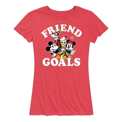 Женская футболка Friend Goals с коротким рукавом и рисунком, красная