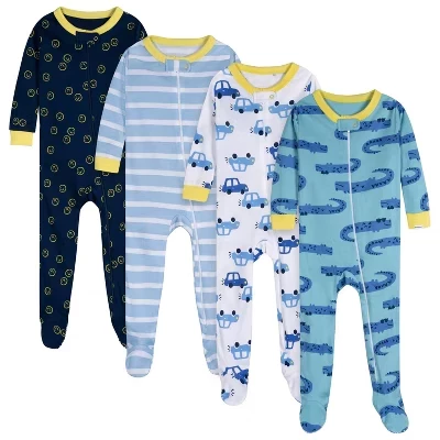 Детский комплект Onesies, 4 слип-комбинезона, аллигаторы