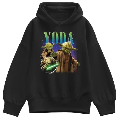 Женская толстовка с капюшоном из флиса оверсайз от Yoda Bootleg, черная