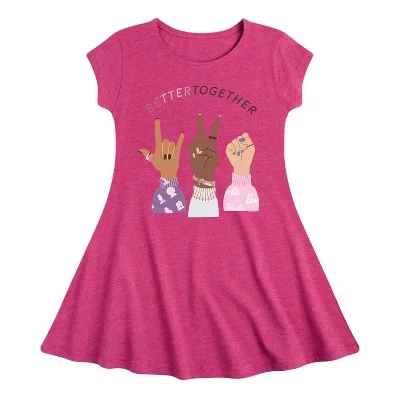 Графичное платье с коротким рукавом Better Together Fit & Flair цвета Хизер фуксия
