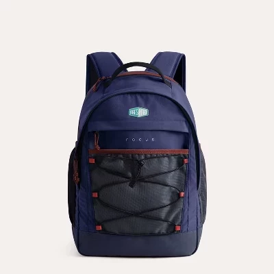 Вертикальный школьный рюкзак для ноутбука Focus 26L синий