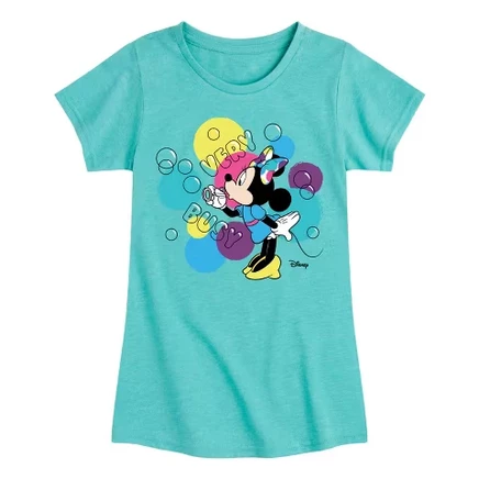 Футболка для девочек Disney с Минни Маус, бирюзовая