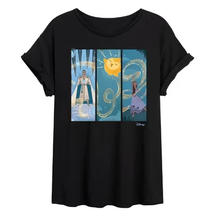 Women's -  - Character Panels Oversized Graphic T-Shirt black