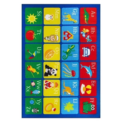 Нескользящий коврик Kids Alphabet Educational Learning: Устойчив к появлению пятен и выцветанию, с низким ворсом