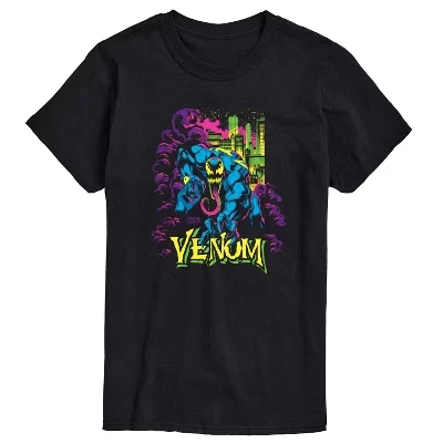 Мужская легкая футболка с коротким рукавом Venom Black и графическим рисунком черного цвета.