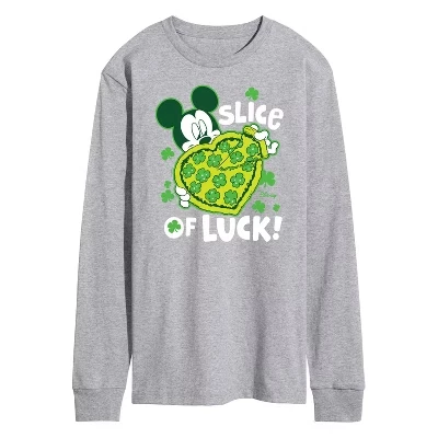 Мужская футболка с длинным рукавом Slice Of Luck с графическим рисунком athletic heather
