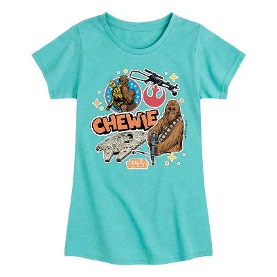 Облегающая футболка с коротким рукавом и рисунком Chewie Stickers бирюзового цвета