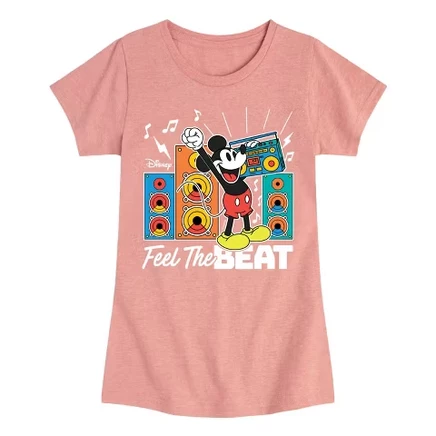 Футболка для девочек Disney Mickey Feel Beat, розовая