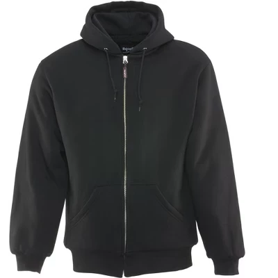Утепленная стеганая толстовка RefrigiWear - Трехслойная теплая рабочая толстовка с капюшоном и термозащитой черного цвета