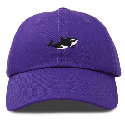 Бейсболка Orca Cap с вышивкой в виде аквариума Мужская хлопковая папина шляпа фиолетового цвета