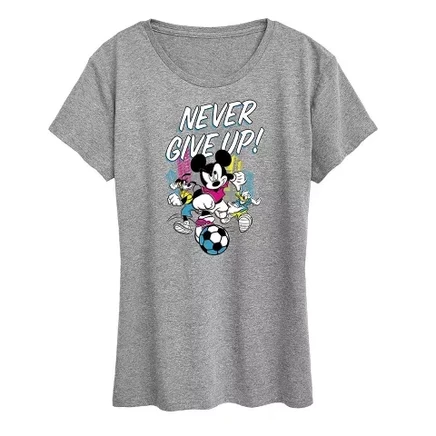 Женская футболка Disney Never Give Up, серый меланж