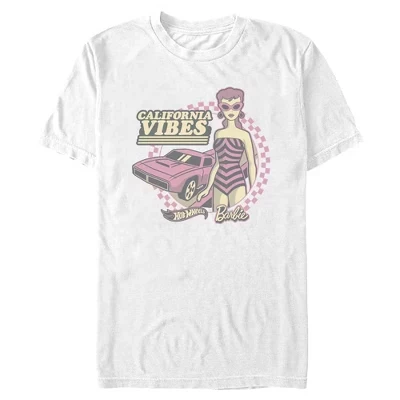 Мужская футболка Mattel Hot Wheels и Barbie California Vibes белого цвета