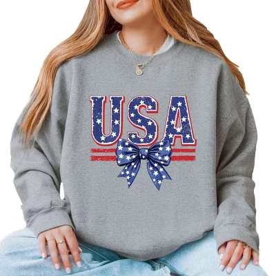 Свитшот с бантом Coquette USA графитовый
