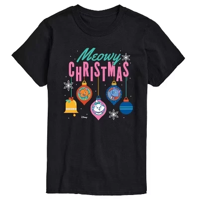 Мужская футболка Aristocats Meowy Christmas, черная