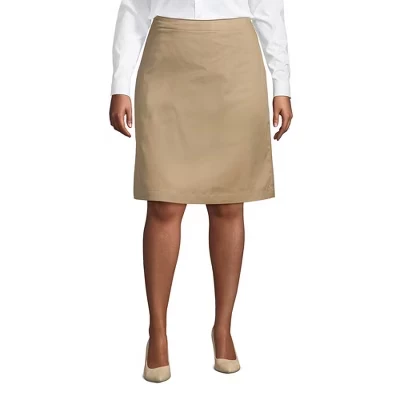 Школьная форма для молодых женщин из смесовой ткани Chino Skort до колена цвета хаки