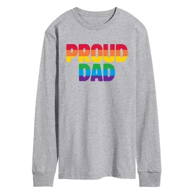 Мужская футболка с длинным рукавом Proud Dad с графическим рисунком athletic heather - Гордый папа