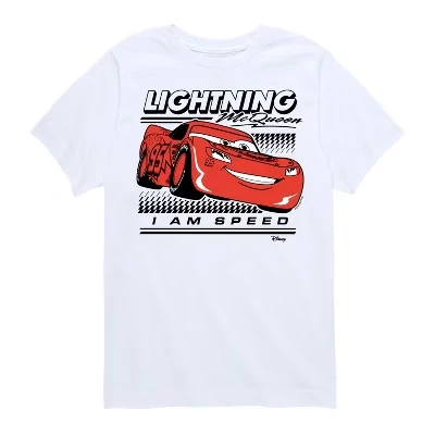 Футболка с коротким рукавом и графическим рисунком Lightning McQueen I Am Speed белого цвета