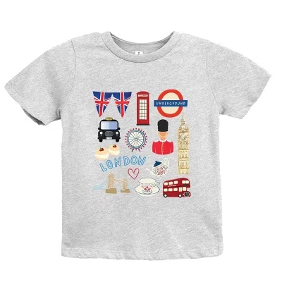 Детская футболка The Juniper Shop London Collage, серая