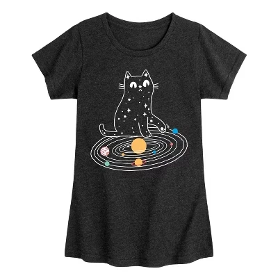 Облегающая футболка с коротким рукавом и графическим рисунком Cat Solar System