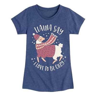 Облегающая футболка с коротким рукавом и графическим принтом Llama Say I Love To Be Cozy