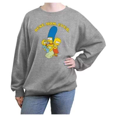 Женский свитшот The Simpsons Best Mom Ever, серый