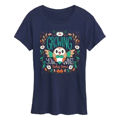 Женская футболка Pokémon Rowlet с принтом, темно-синяя