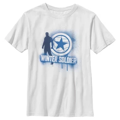 Футболка с аэрозольной краской Bucky Boy's The Falcon and the Winter Soldier белого цвета