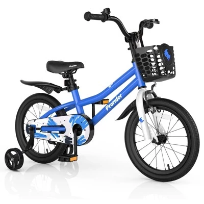Детский велосипед Gymax 16″/18″ с боковыми колесами, синий