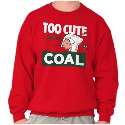 Swee'Pea Too Cute Приобретите рождественскую толстовку Coal для мужчин или женщин Brisco Brands черного цвета