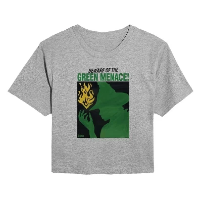 Женская укороченная футболка с графическим рисунком Elphaba Green Menace
