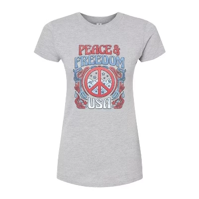 Женская футболка Instant Message Peace and Freedom, серая