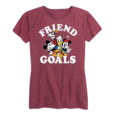 Женская футболка Friend Goals с коротким рукавом и графическим рисунком бордового цвета