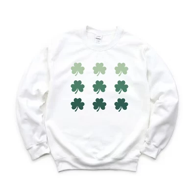 Женская толстовка с рисунком Clover Chart на День Святого Патрика белого цвета