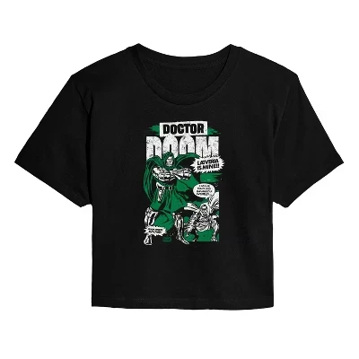Women's -  - Dr. Doom Magazine Cropped Graphic T-Shirt black