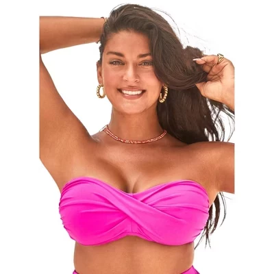 Женский топ-бандо Swimsuits for All Valentine, яркая фуксия