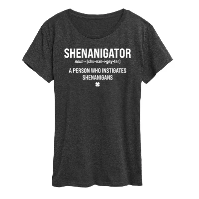 Женская футболка Shenanigator Definition с коротким рукавом и графическим рисунком heather charcoal