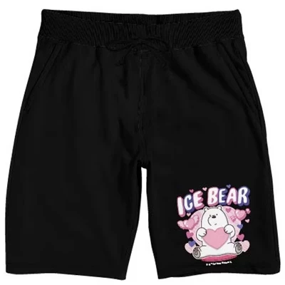 Мужские черные пижамные шорты для сна Ice Bear Valentines черные
