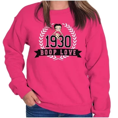 Женский свитшот Betty Boop «Любовь 1930-х», фуксия