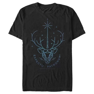 Мужская футболка Stag Patronus Line Art, черная