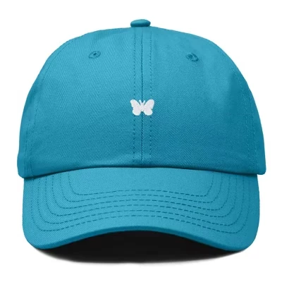 Маленькая вышитая бабочкой хлопчатобумажная шапочка Outdoor Dad Hat женская бирюзовая
