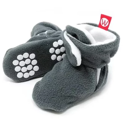 Пинетки Wrapables флисовые, 0–6 мес., серые