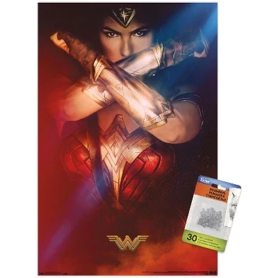Фильм DC Comics - Чудо-женщина - Браслеты На одном листе Настенный плакат без рамки с отпечатками прозрачных булавок в комплекте