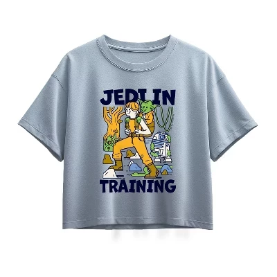 Детская футболка для девочек STAR WARS Jedi In Training с принтом, голубая