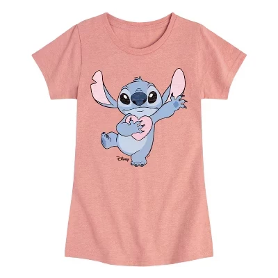 Футболка для девочек Disney Stitch, пыльно-розовая