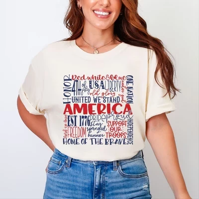 Женская футболка Simply Sage Market American Words, айвори
