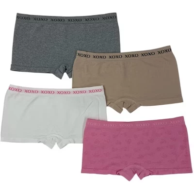Комплекты бесшовного нижнего белья XOXO Girls из 4 упаковок с логотипами в виде сердечек