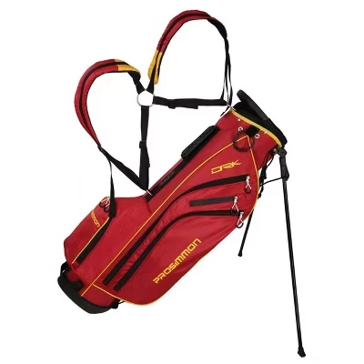 Golf DRK 7-дюймовая легкая сумка-подставка для гольфа с двойными ремешками малинового/золотого цвета