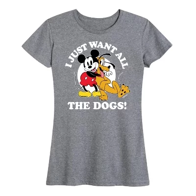 Женская футболка Disney Микки Маус и Плуто, серая